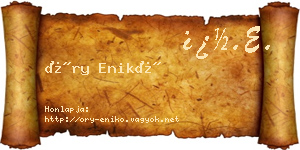 Őry Enikő névjegykártya